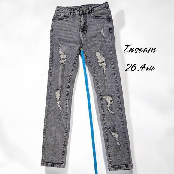 SHEIN High Rise Ripped Skinny Jeans(A007)-Size S (4/27) for Women - Picture 9 of 11